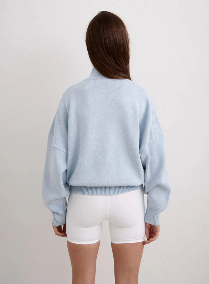College Knitted Half Zip Sweaters Aimn 