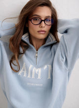 College Knitted Half Zip - Aura