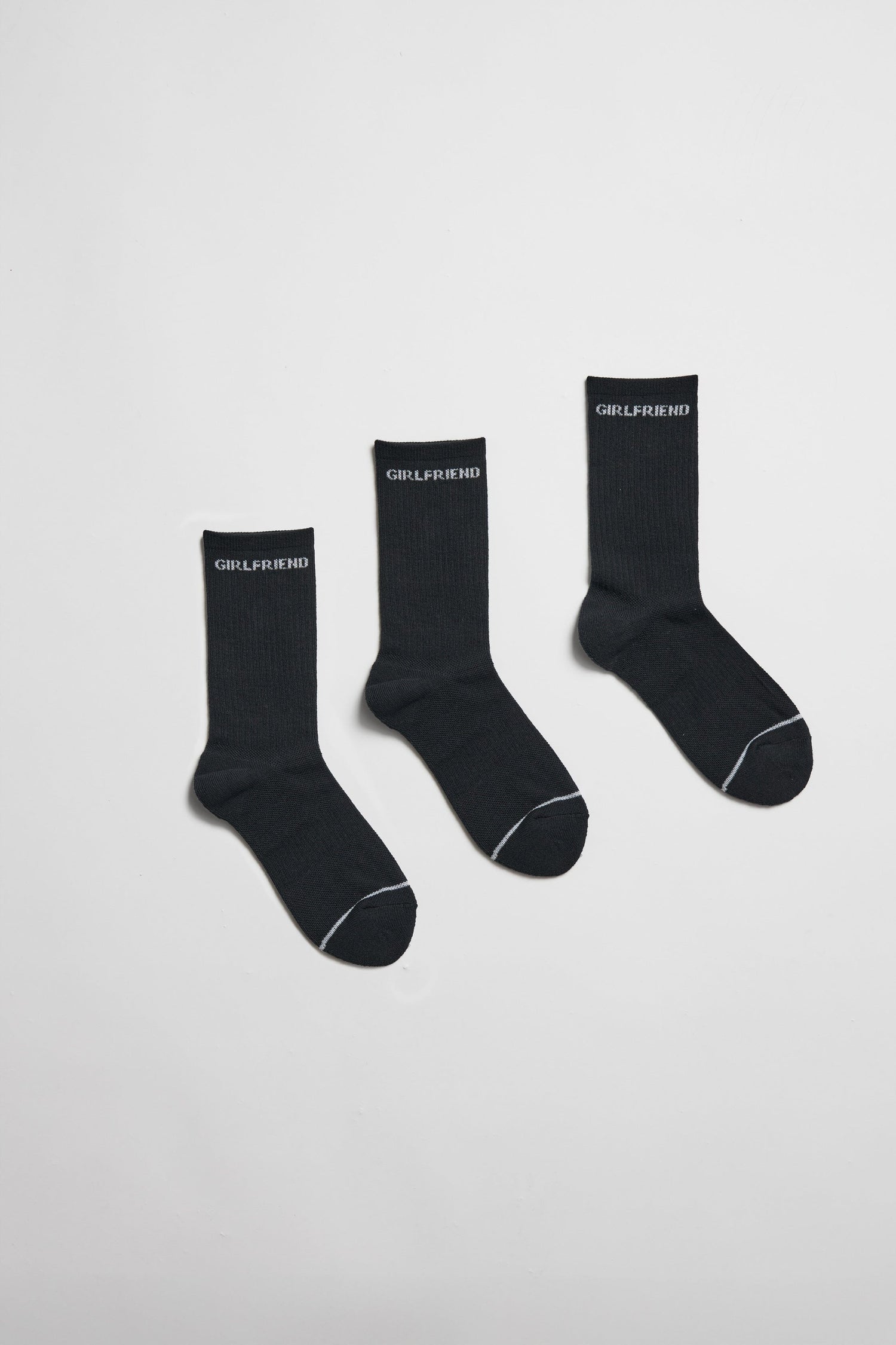 Girlfriend Collective Crew Sock 3 pack Black One size Socks