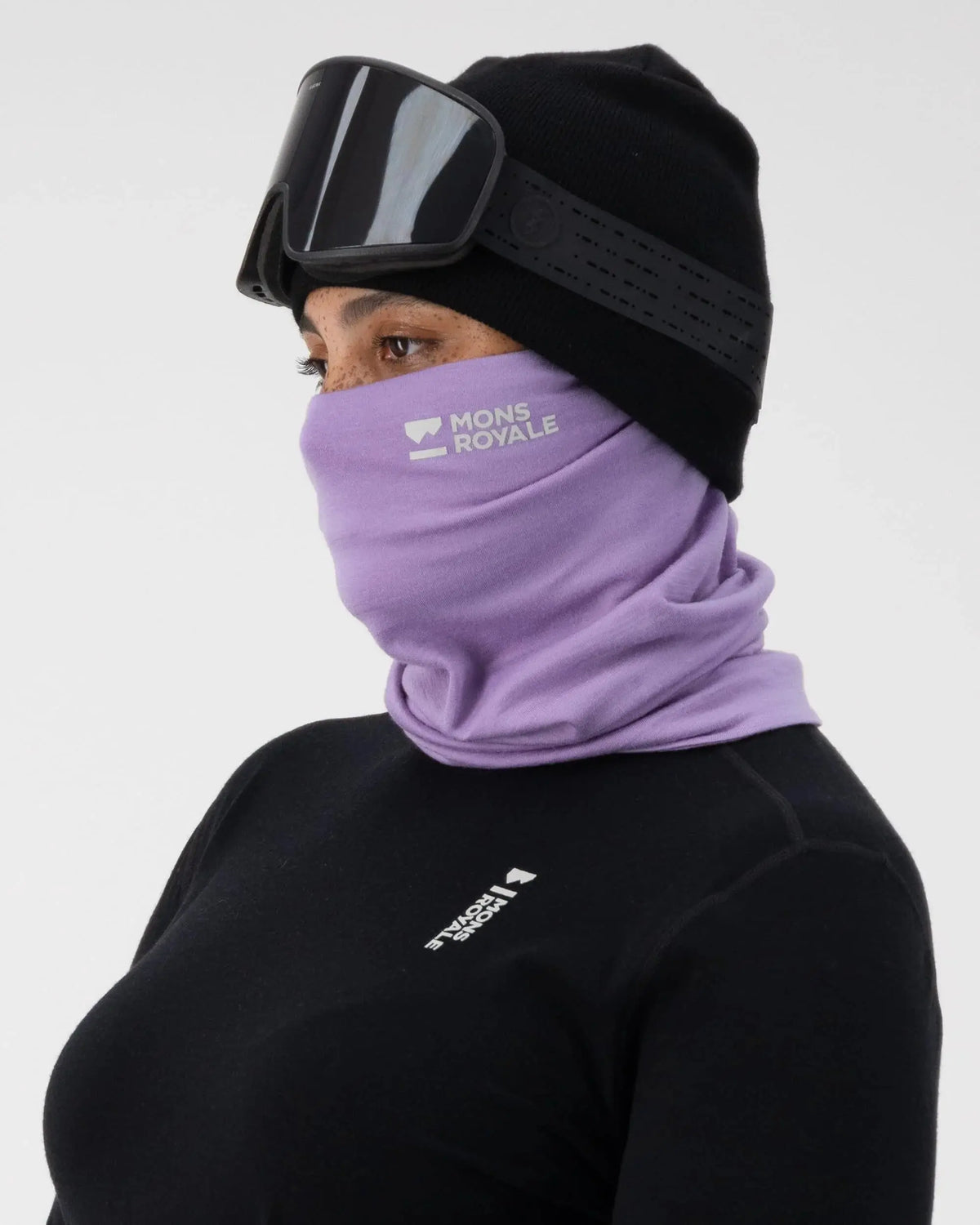 Mons Royale Double Up Neckwarmer - Merino Wool Lupin Scarf