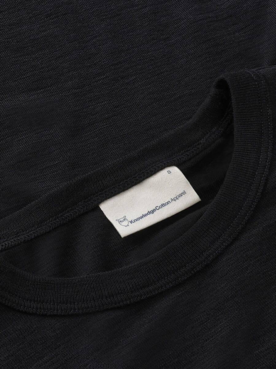 KnowledgeCotton Apparel Dynamic Merino Wool T-Shirt Black Shirt