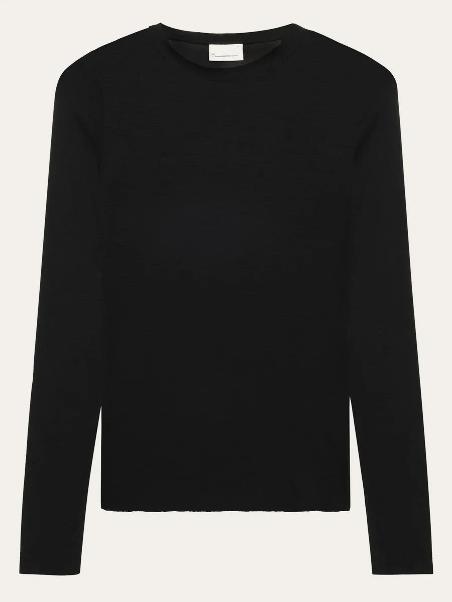 KnowledgeCotton Apparel Dynamic Merino Wool T-Shirt Black Shirt