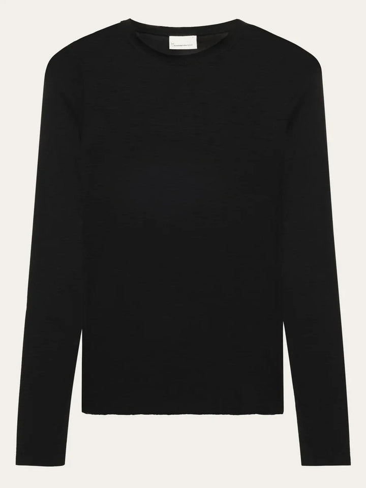 Dynamic Merino Wool T-Shirt Shirt KnowledgeCotton Apparel Black S