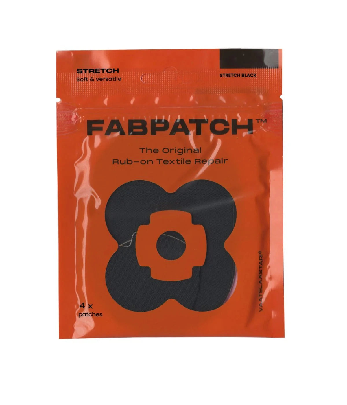 Vaatelaastari FabPatch Stretch Black 4pcs Care products
