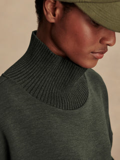 Varley Barker High-Neck Sweat Olive Marl Shirt