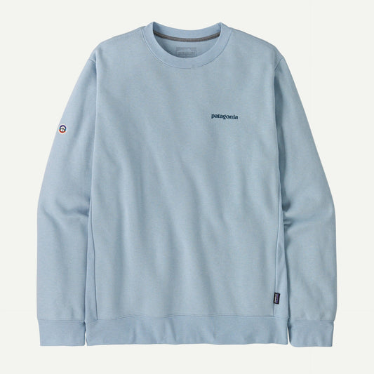 Patagonia Fitz Roy Icon Uprisal Crew Sweatshirt - Recycled PET & Recycled Cotton Fleck Blue Shirt