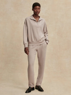 Varley Hawley Half-Zip Sweat Taupe Marl Shirt