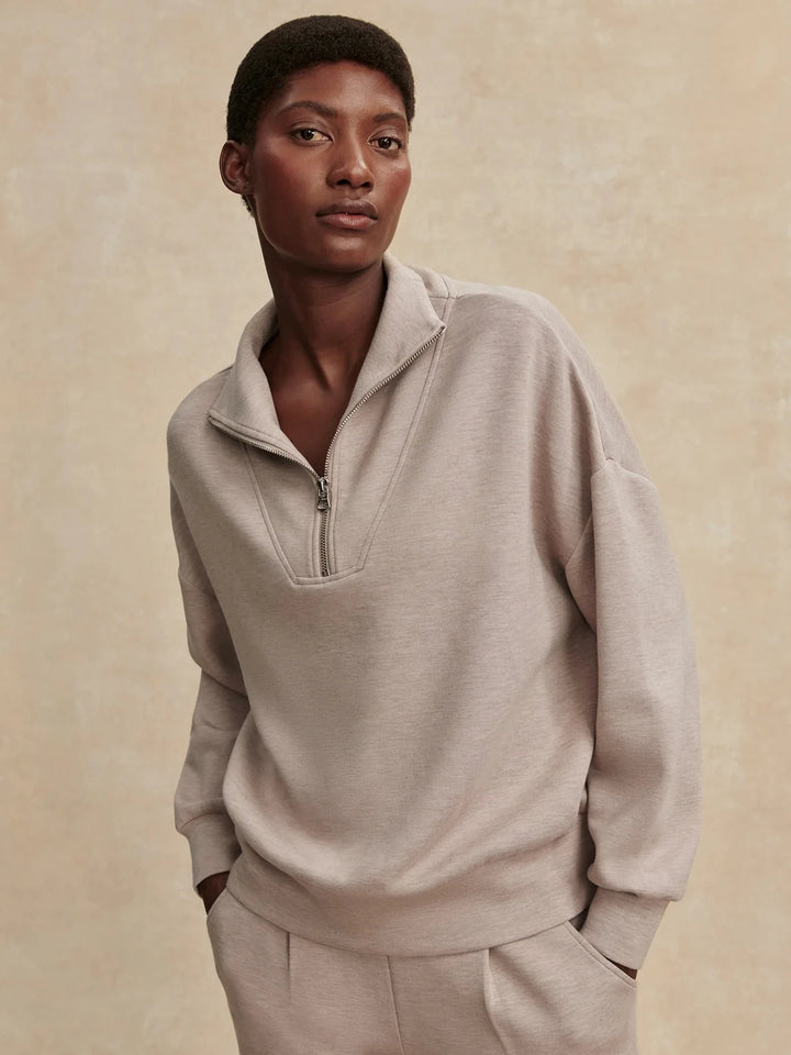 Hawley Half-Zip Sweat Shirt Varley Taupe Marl XS