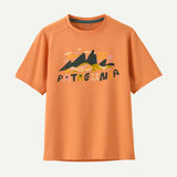 Patagonia Kids' Capilene® Silkweight T-Shirt - Recycled Polyester Fitz Roy Superbloom: Heirloom Peach Shirt