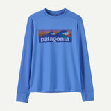 Patagonia Kids' Long-Sleeved Capilene® Silkweight T-Shirt - Recycled Polyester Boardshort Logo: Abundant Blue Shirt