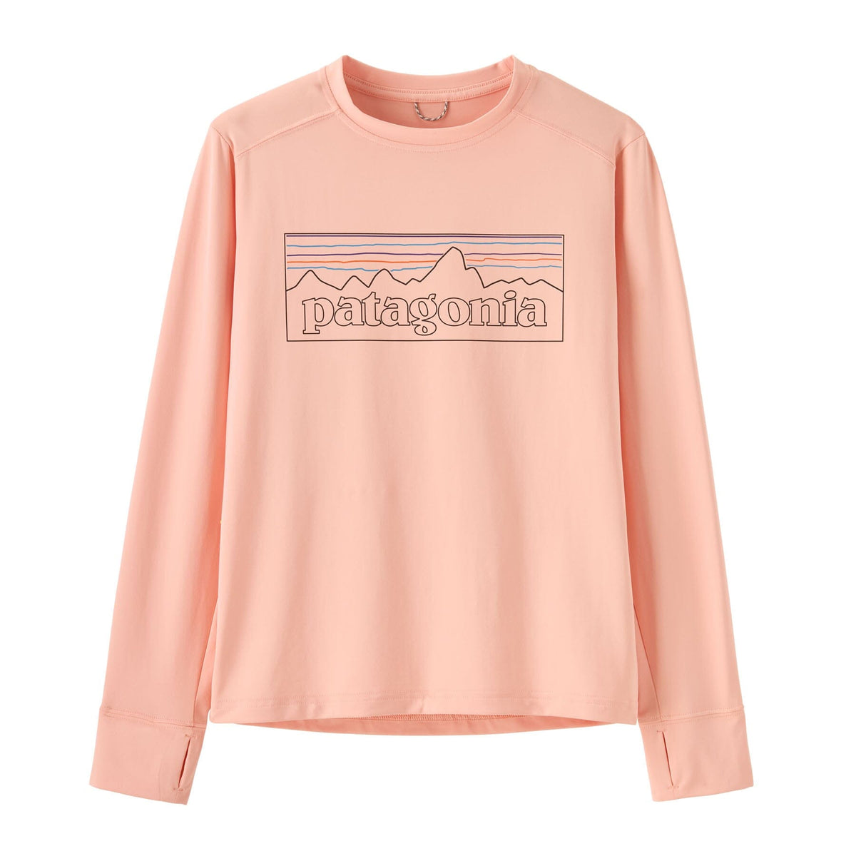 Kids' Long-Sleeved Capilene® Silkweight T-Shirt - Recycled Polyester Shirt Patagonia P-6 Outline: Sunlit Pink S