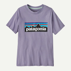 Patagonia Kids P-6 Logo T-Shirt - 100% Organic Cotton Rock Wash: Concrete Purple Shirt