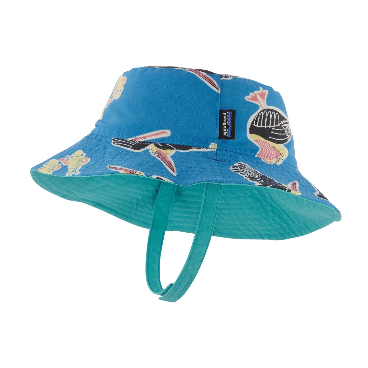 Patagonia Kids Sun Bucket Hat - 100% recycled nylon Amigos: Vessel Blue Headwear