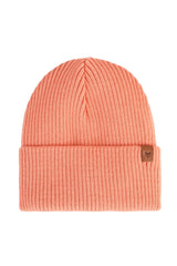 VAI-KØ Korpi Rib Beanie - 100% Certified Merino Wool Peach Headwear