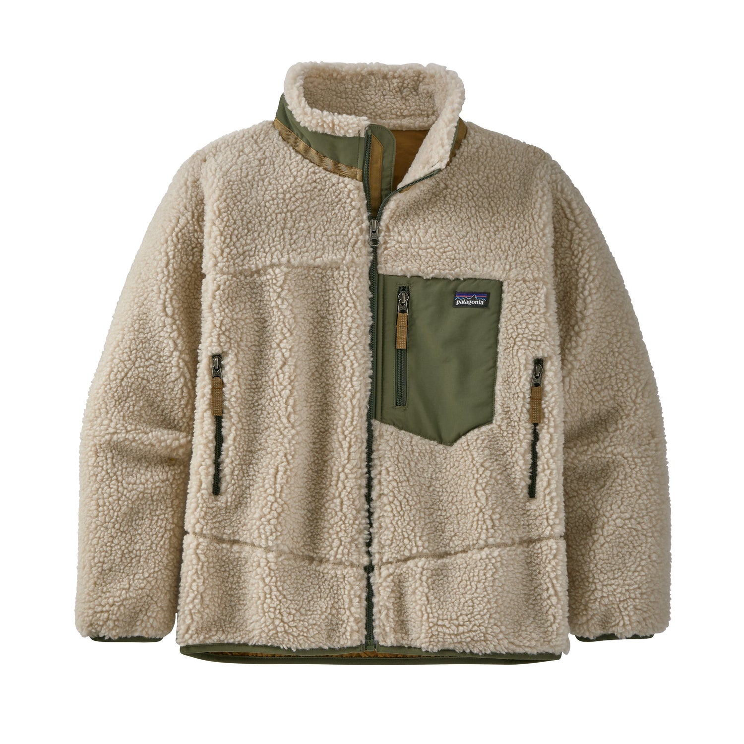 Patagonia K's Retro-X Jacket - Recycled Polyester Natural w/Coriander Brown Jacket
