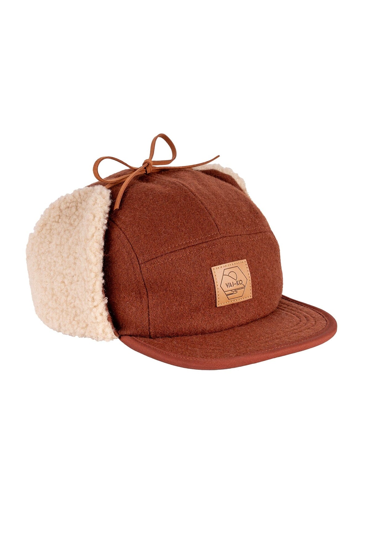 Kultakero Earflap Cap - Recycled Wool & Recycled Polyester Headwear VAI-KØ Terracotta 