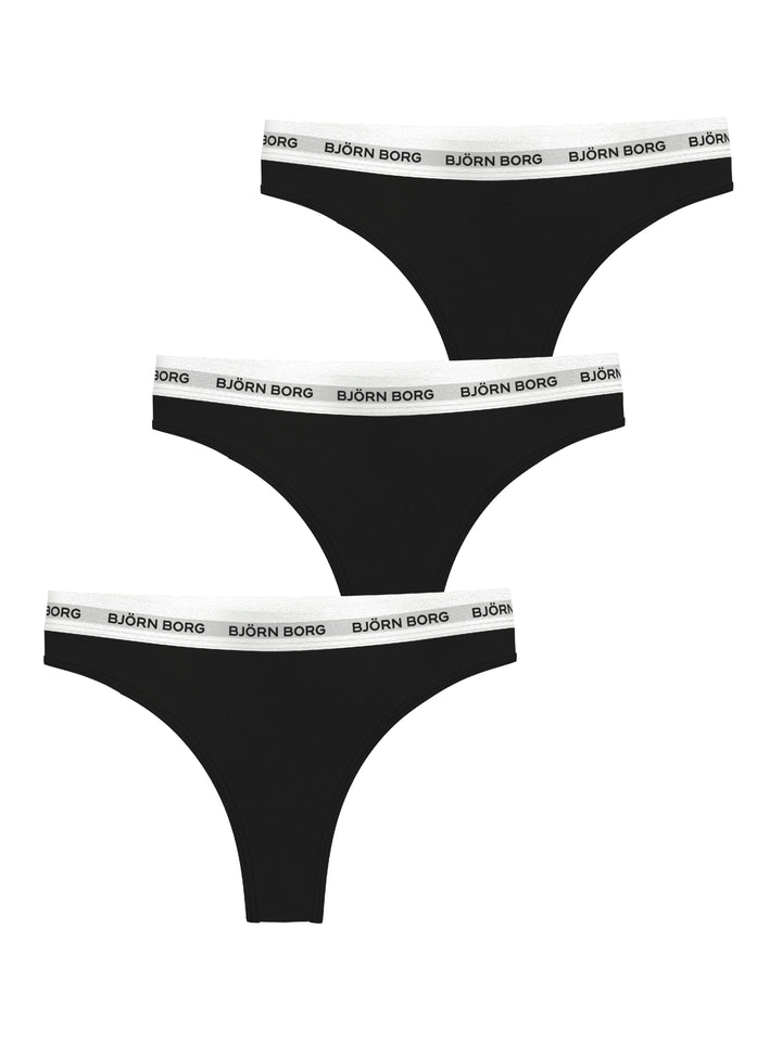 Logo Thongs 3-pack Underwear Björn Borg Black XS