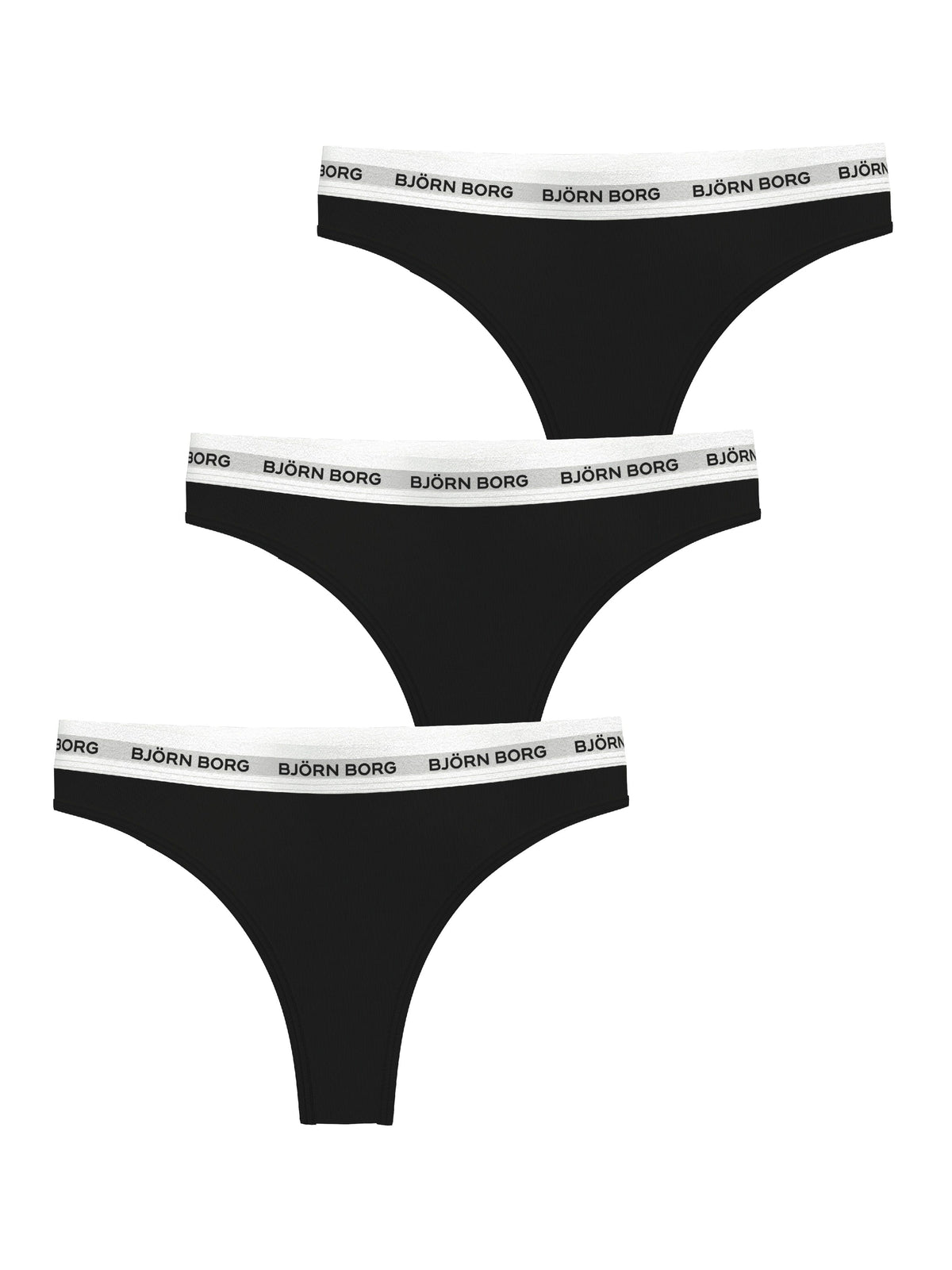 Björn Borg Logo Thongs 3-pack Black Underwear