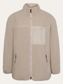 KnowledgeCotton Apparel Loose Fit Zip Fleece Light feather gray Fleece Jackets