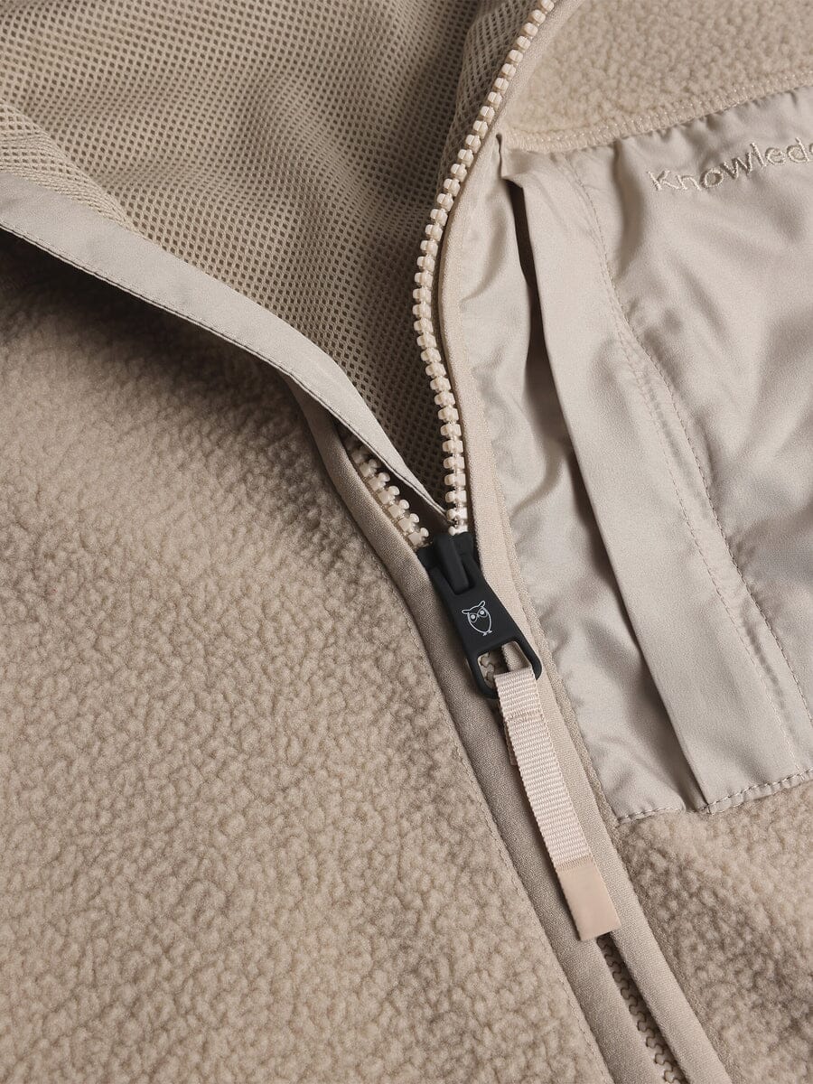 KnowledgeCotton Apparel Loose Fit Zip Fleece Light feather gray Fleece Jackets