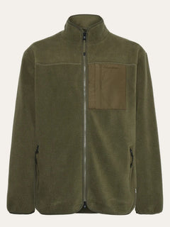 Loose Fit Zip Fleece Fleece Jackets KnowledgeCotton Apparel Burned Olive S