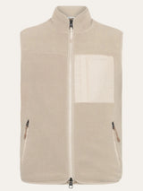 Loose Fit Zip Fleece Vest Fleece Jackets KnowledgeCotton Apparel Light feather gray S