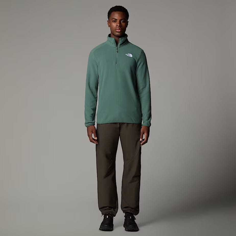 The North Face Men's 100 Glacier 1/4 Zip Fleece Duck Green Fleece