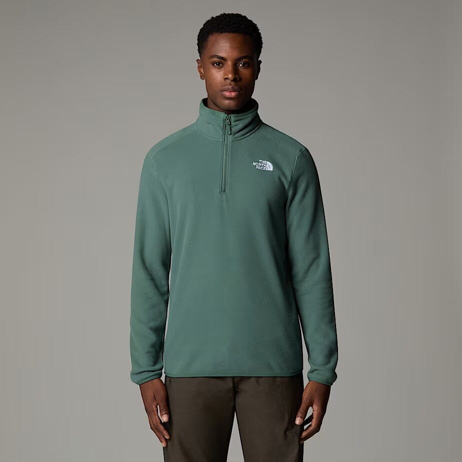 The North Face Men's 100 Glacier 1/4 Zip Fleece Duck Green Fleece