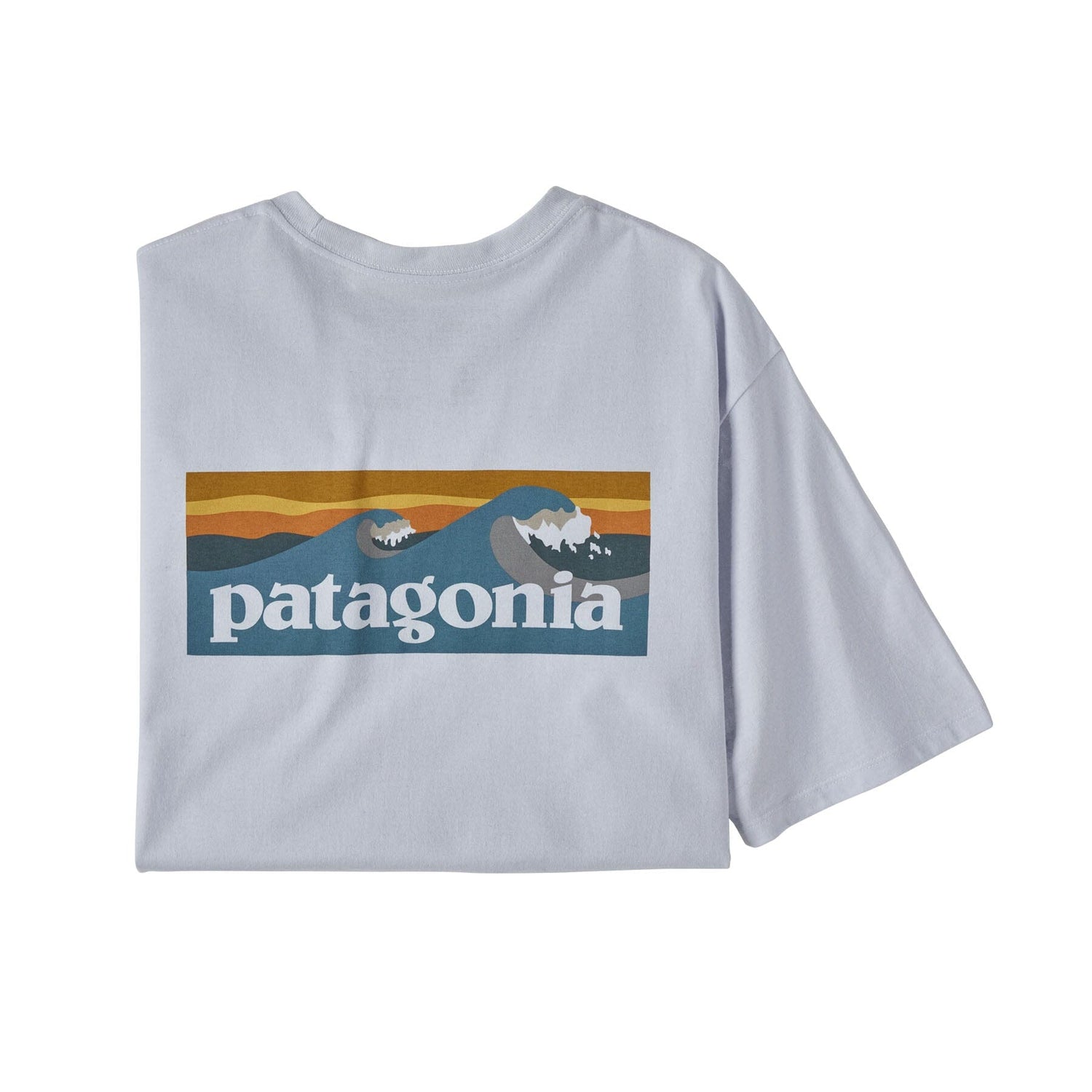 Patagonia M's Boardshort Logo Pocket Responsibili-Tee - Recycled Cotton & Recycled Polyester White Shirt