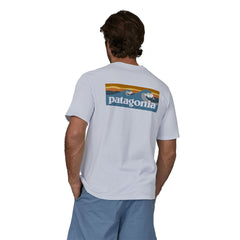 Patagonia M's Boardshort Logo Pocket Responsibili-Tee - Recycled Cotton & Recycled Polyester White Shirt