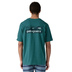 Patagonia M's Boardshort Logo Pocket Responsibili-Tee - Recycled Cotton & Recycled Polyester Wetland Blue Shirt