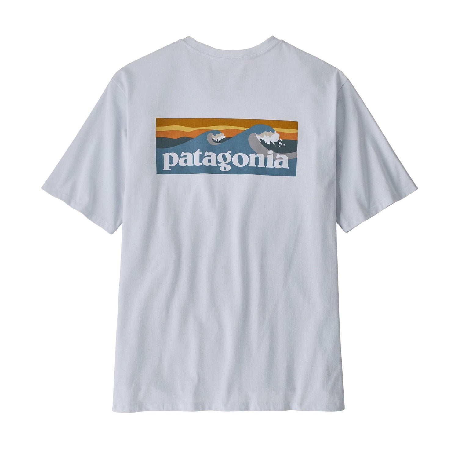 Patagonia M's Boardshort Logo Pocket Responsibili-Tee - Recycled Cotton & Recycled Polyester White Shirt