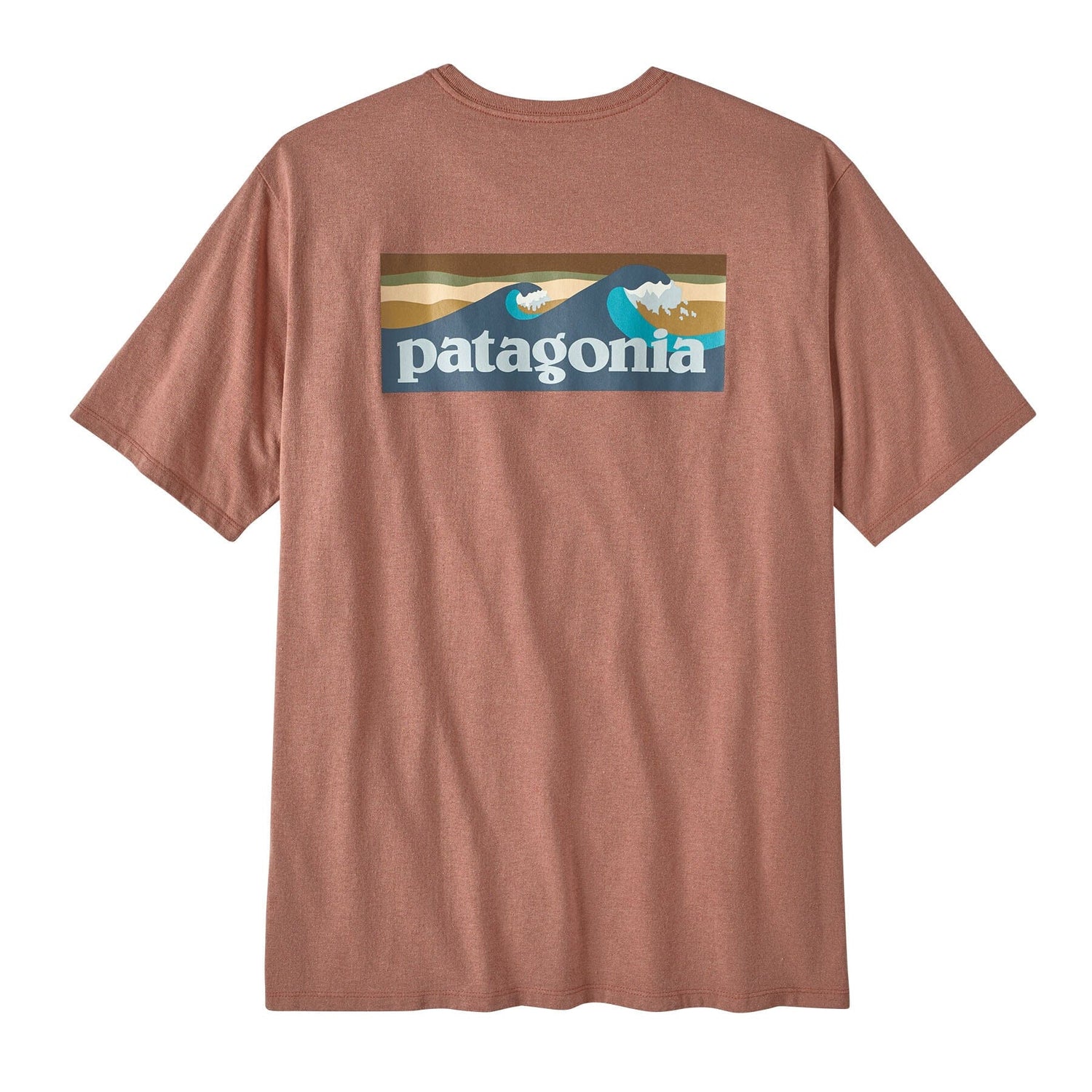 Patagonia M's Boardshort Logo Pocket Responsibili-Tee - Recycled Cotton & Recycled Polyester Sienna Clay Shirt