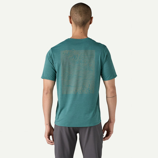 Patagonia M's Capilene® Cool Daily Graphic T-Shirt - Recycled Polyester Strataspire: Wetland Blue X-Dye Shirt
