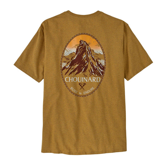 Patagonia M's Chouinard Crest Pocket Responsibili T-shirt - 100% Recycled Fabric Pufferfish Gold Shirt