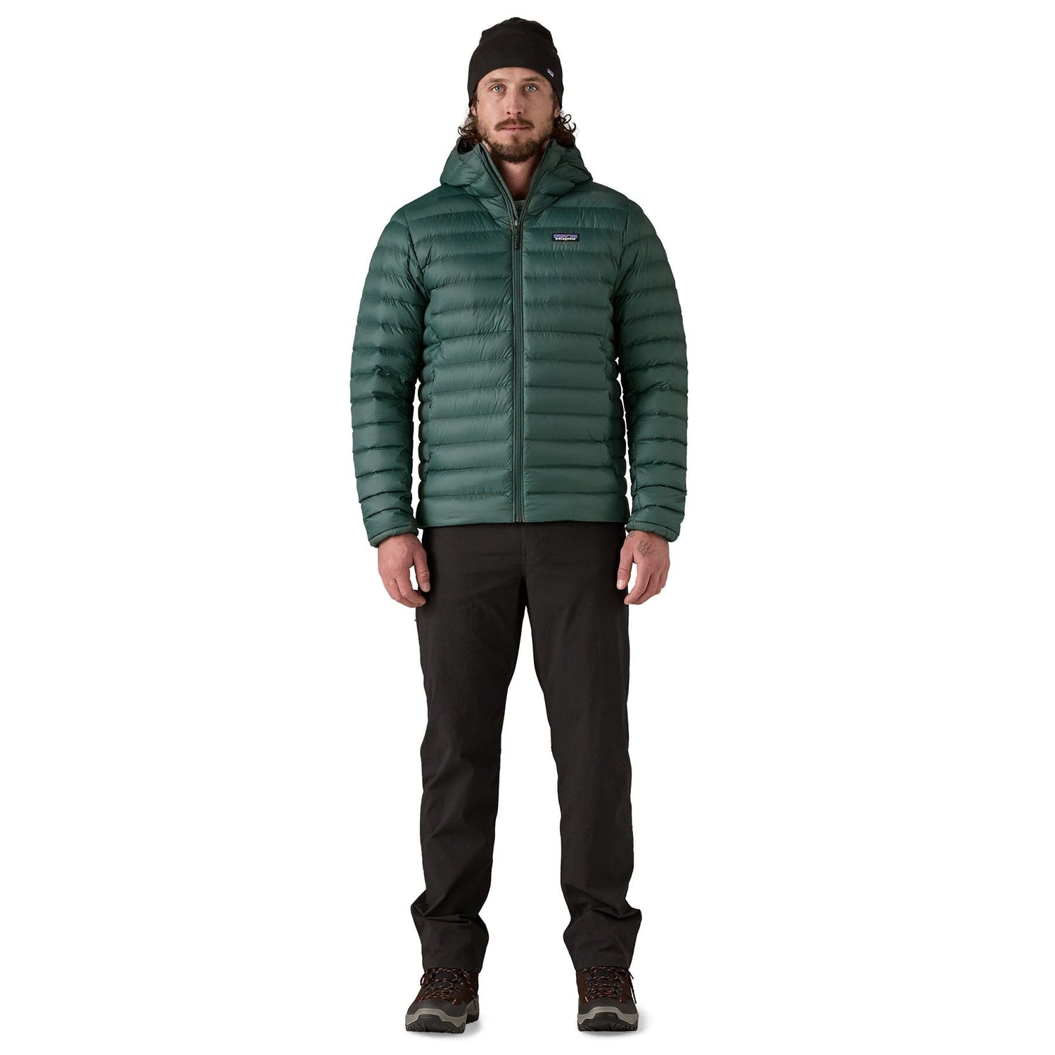 Patagonia M's Down Sweater Hoody - Recycled Nylon & RDS certified Down Cascade Green Jacket