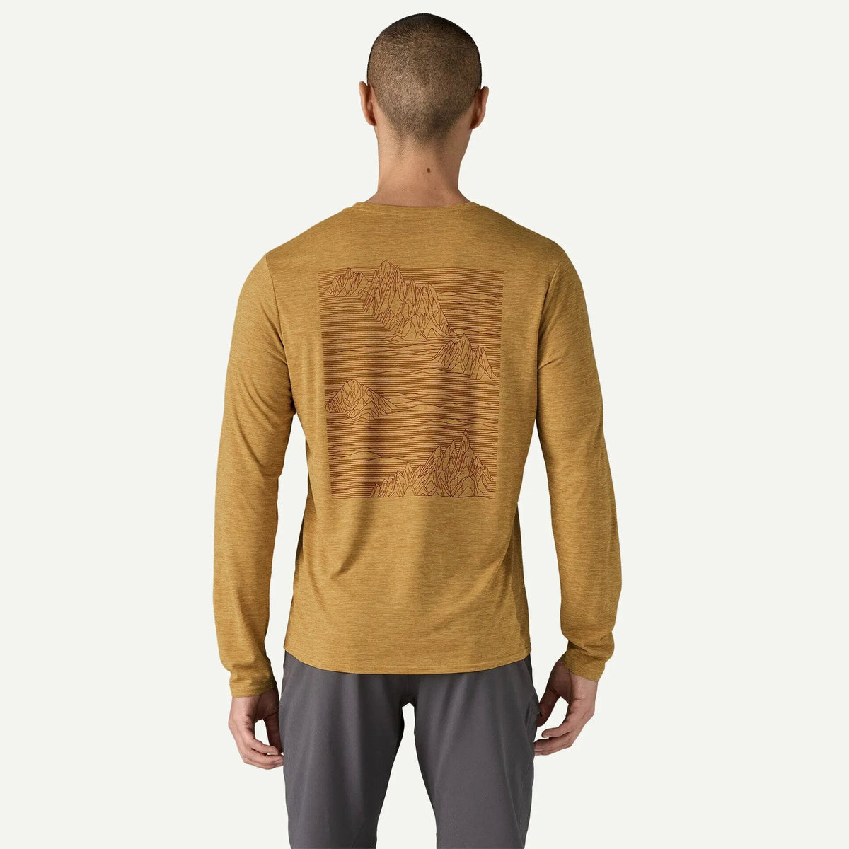 Patagonia M's Long-Sleeved Capilene® Cool Daily Graphic Shirt - Recycled Polyester Strataspire: Beeswax Tan X-Dye Shirt