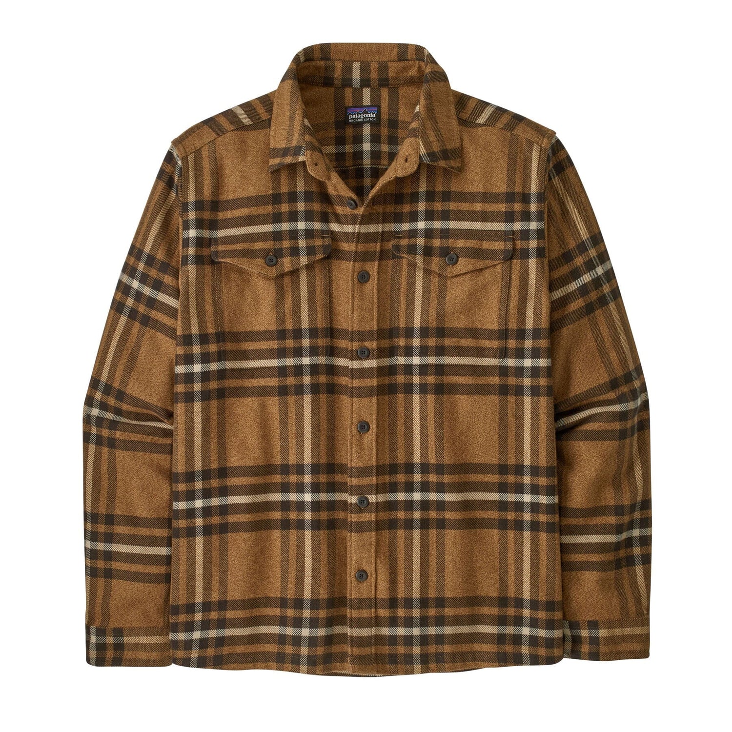 Patagonia M's Long-Sleeved Midweight Fjord Flannel Shirt - Organic Cotton Catch: Deer Brown Shirt