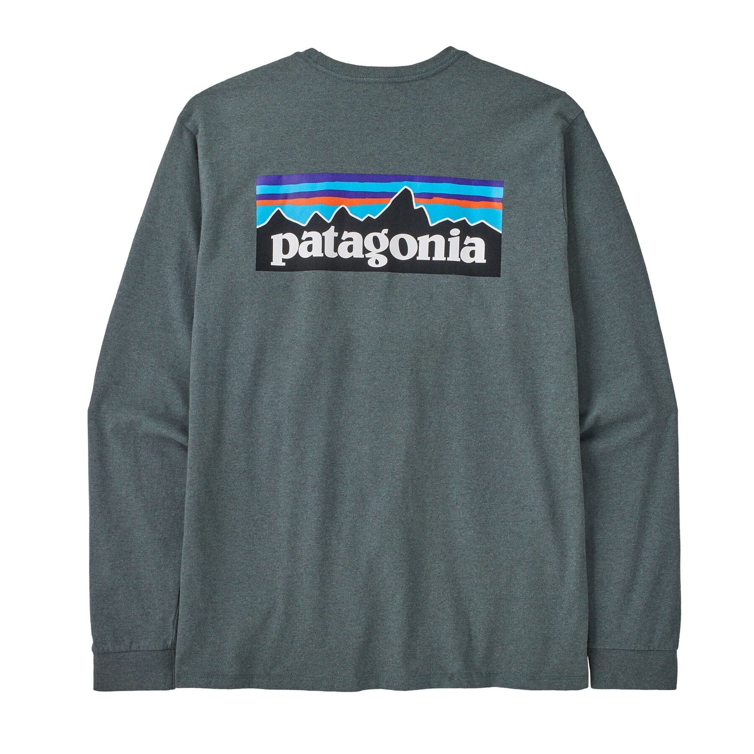 Patagonia M's Long-Sleeved P-6 Logo Responsibili-Tee® - Recycled Polyester Nouveau Green Shirt