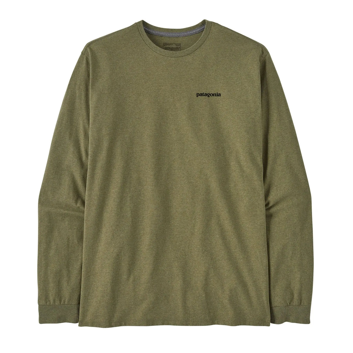 Patagonia M's Long-Sleeved P-6 Logo Responsibili-Tee® - Recycled Polyester Buckhorn Green Shirt