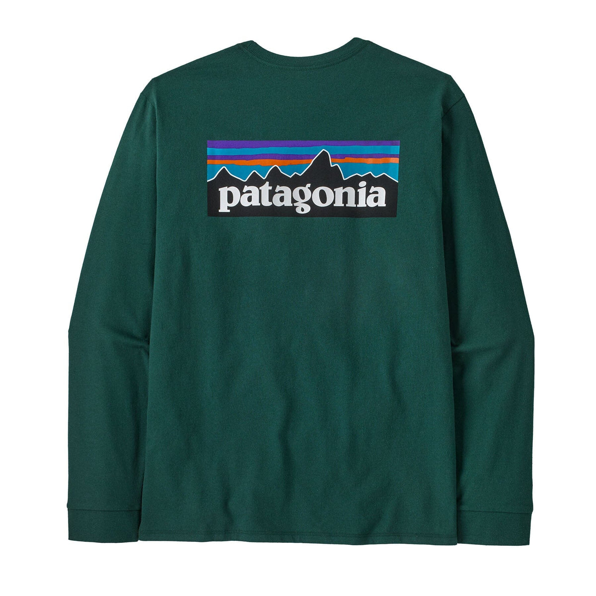 Patagonia M's Long-Sleeved P-6 Logo Responsibili-Tee® - Recycled Polyester Cascade Green Shirt