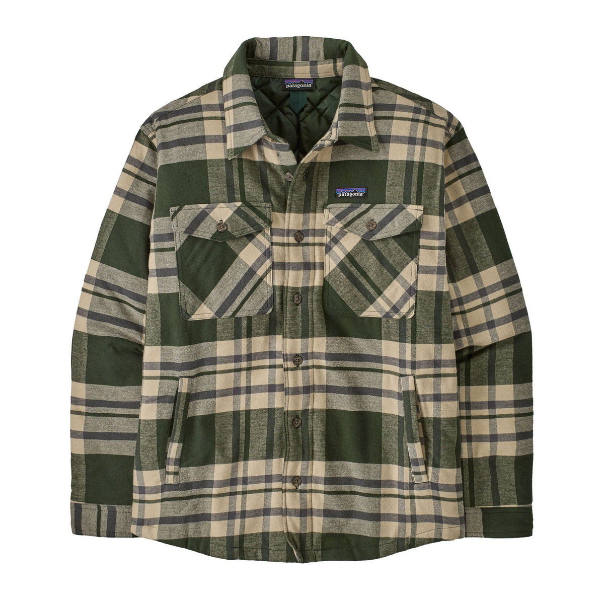 M's LW Insulated Fjord Flannel Shirt Jacket Patagonia Ashore: Old Growth Green M 