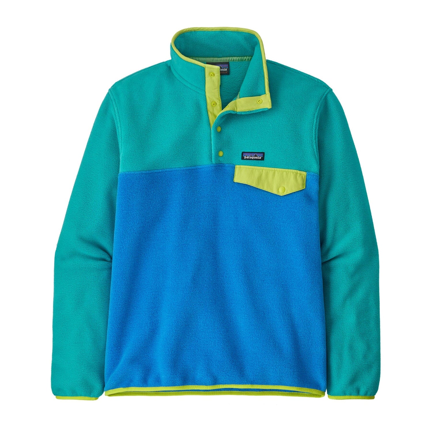 Patagonia M's LW Synch Snap-T Fleece Pullover - 100% Recycled Polyester Vessel Blue Shirt