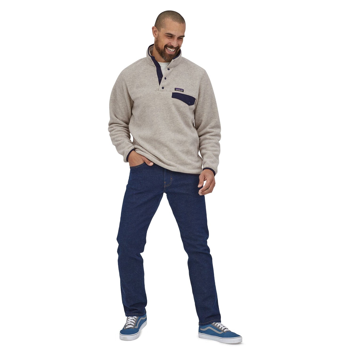 Patagonia - M's LW Synch Snap-T Fleece Pullover - 100% Recycled Polyester - Weekendbee - sustainable sportswear