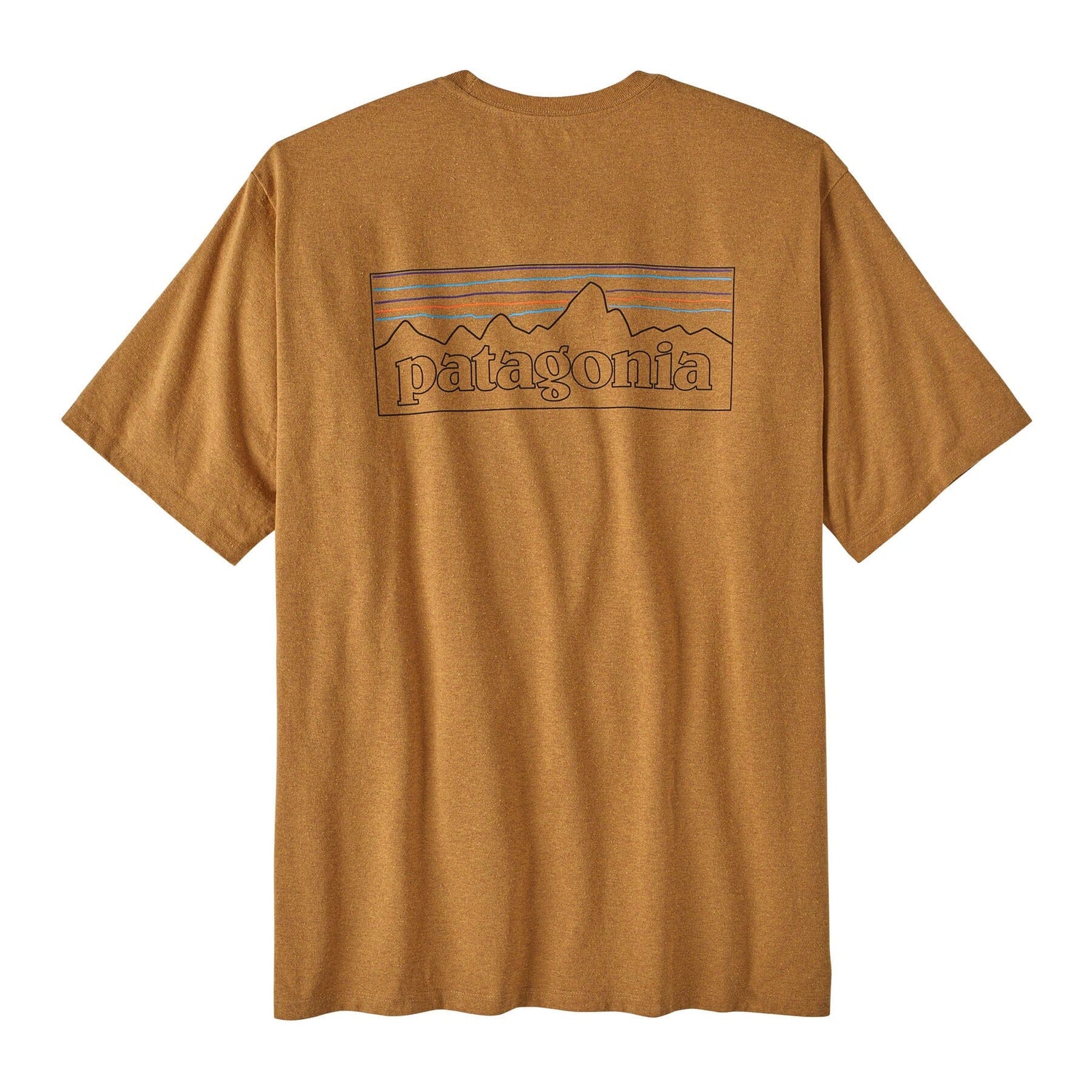 Patagonia M's P-6 Logo Responsibili-Tee® - Recycled cotton P-6 Outline: Golden Caramel Shirt