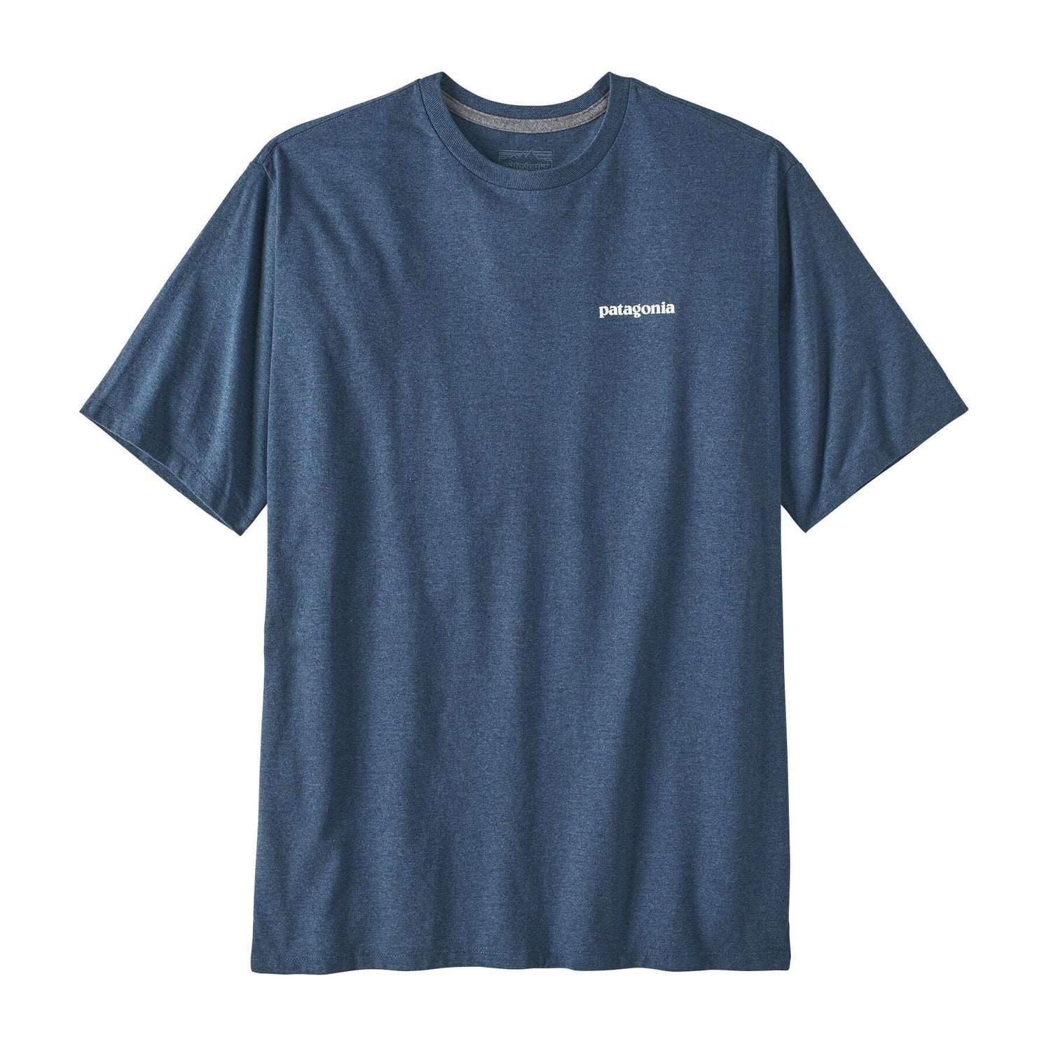 Patagonia M's P-6 Logo Responsibili-Tee® - Recycled cotton Utility Blue Shirt