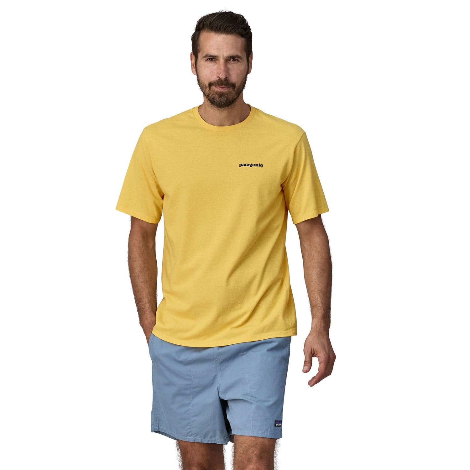 Patagonia M's P-6 Logo Responsibili-Tee® - Recycled cotton Milled Yellow Shirt