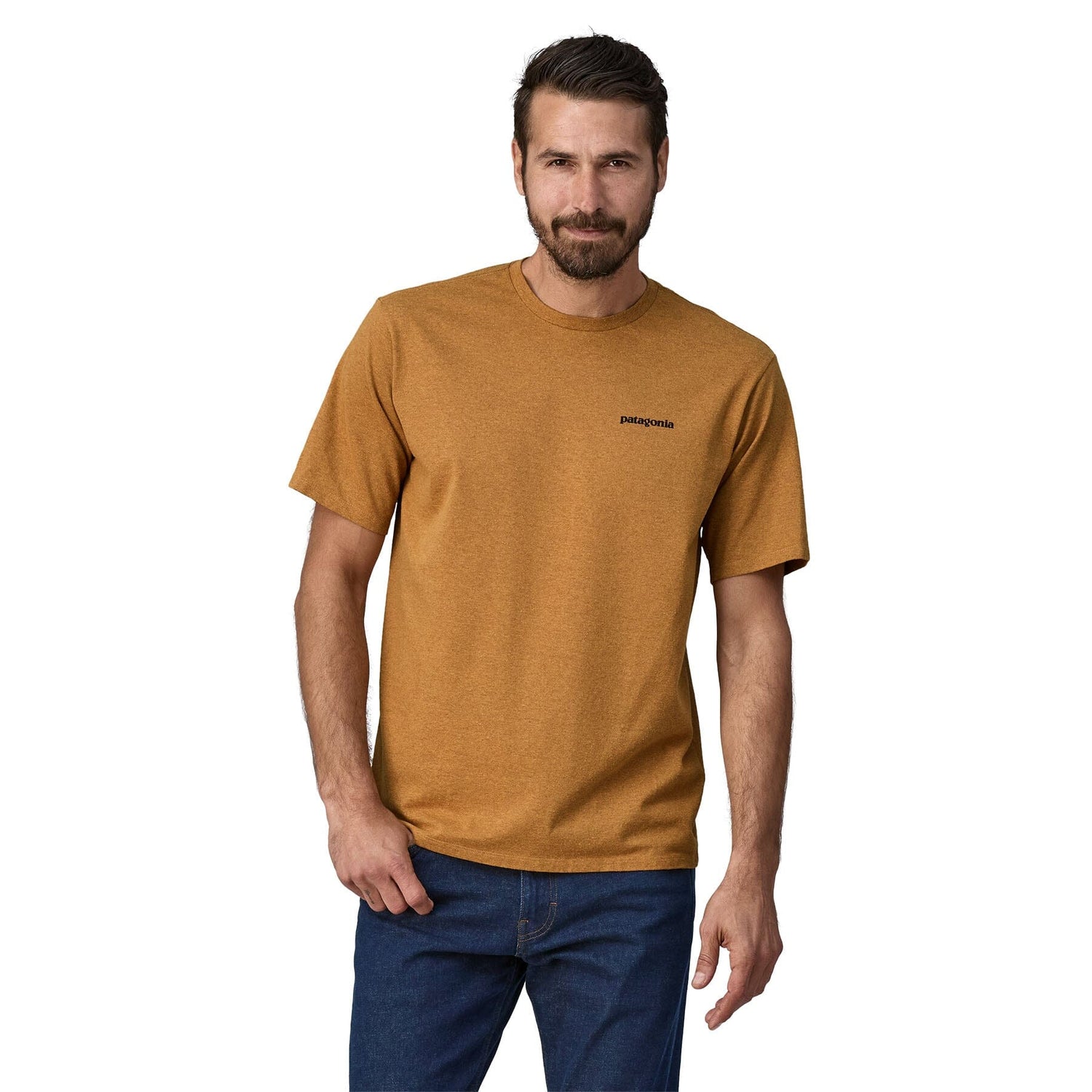 Patagonia M's P-6 Logo Responsibili-Tee® - Recycled cotton P-6 Outline: Golden Caramel Shirt