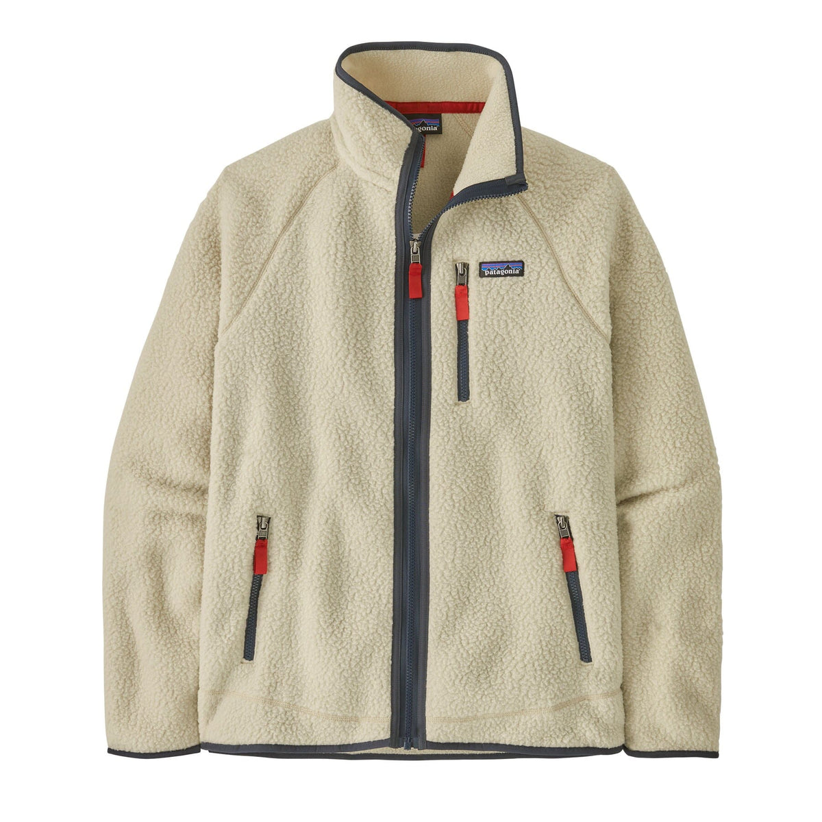 Patagonia M's Retro Pile Jacket - 100 % Recycled Polyester Pelican w Smolder Blue Jacket