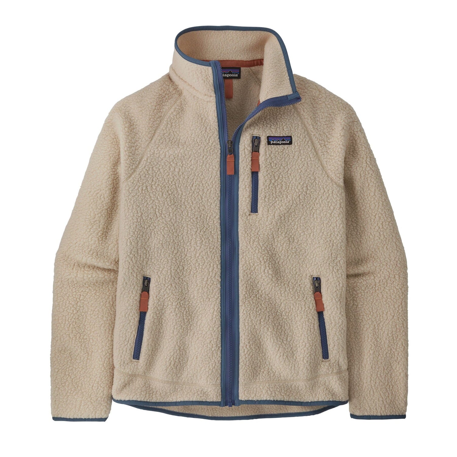 Patagonia M's Retro Pile Jacket - 100 % Recycled Polyester Dark Natural w/Utility Blue Jacket
